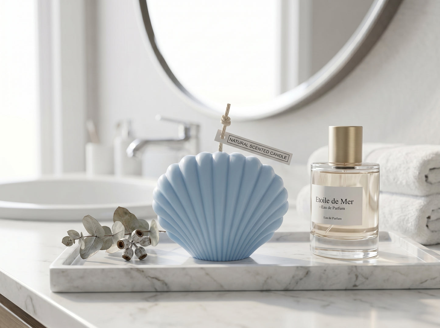 Seashell Candle – Decorative Coastal Home Decor & Gift Idea