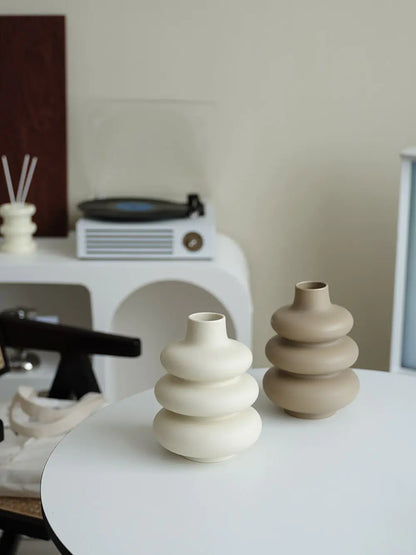 Large Donut Ceramic Floor Vase – Statement Living Room Decor