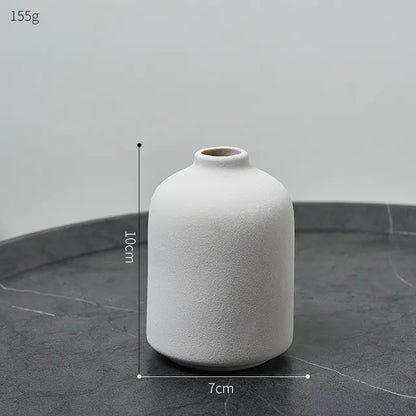 White Ceramic Bud Vase Set – Minimalist Japandi Tabletop Decor