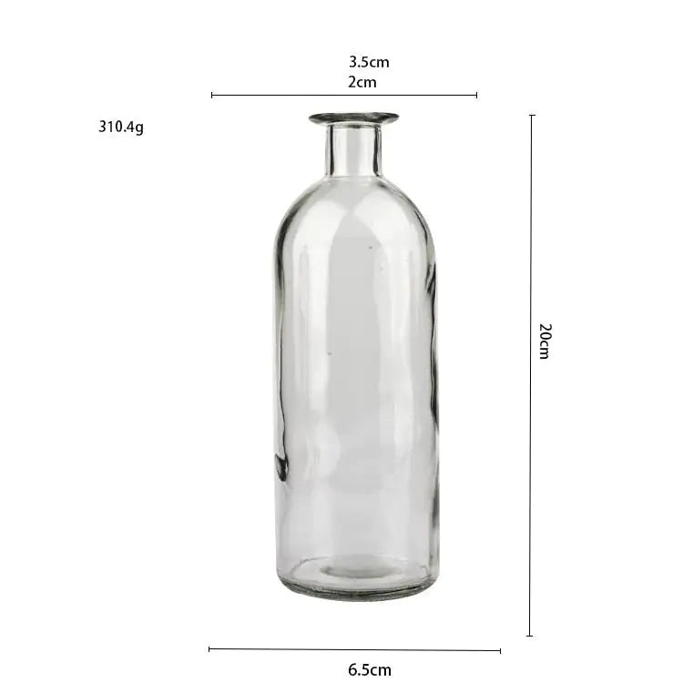 Nordic Glass Flower Vase – Clear Tabletop Decor for Dining