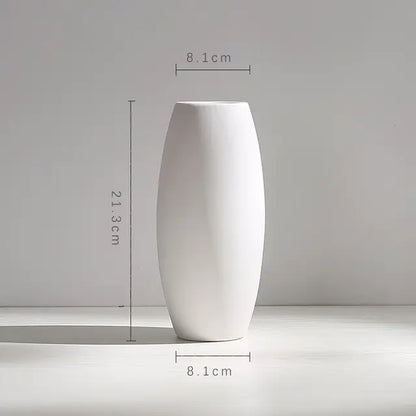 Jarrón de cerámica blanco con cuerda de cáñamo – Decoración minimalista nórdica