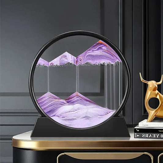Round 3D Moving Sand Art – Circular Zen Desk Decor