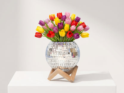 Disco Ball Hanging Flower Vase – Boho Wall Decor