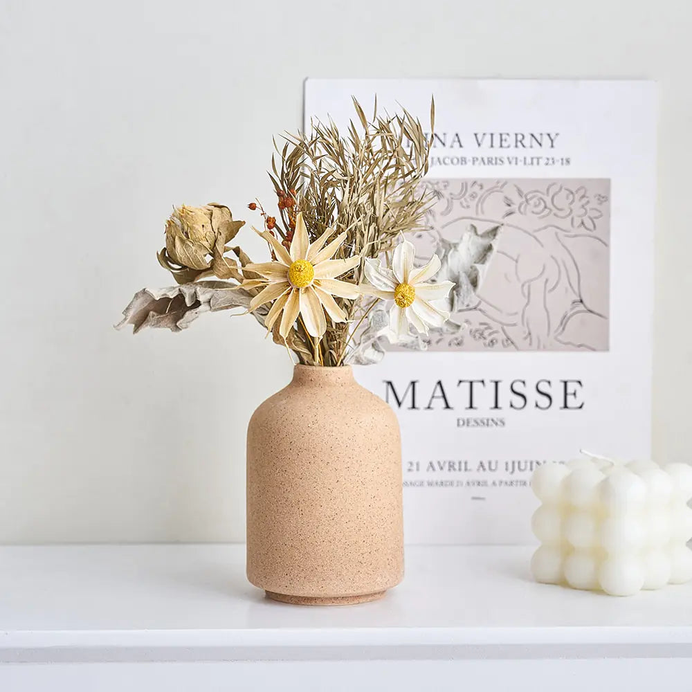 White Ceramic Bud Vase Set – Minimalist Japandi Tabletop Decor