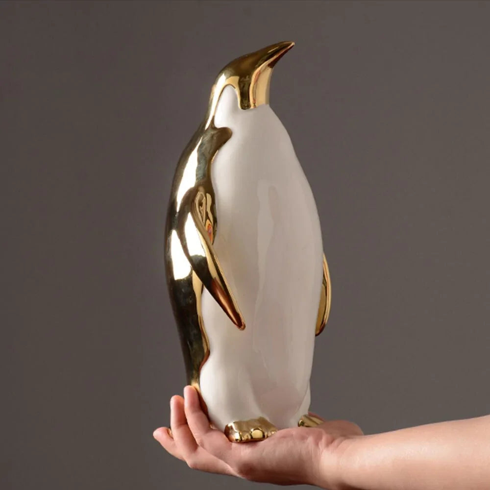 Penguin Ceramic Figurine – Cute Decorative Shelf Ornament