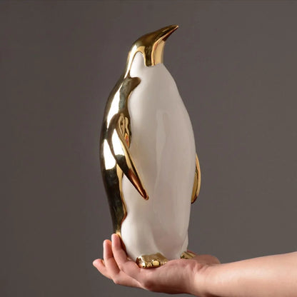 Penguin Ceramic Figurine – Cute Decorative Shelf Ornament