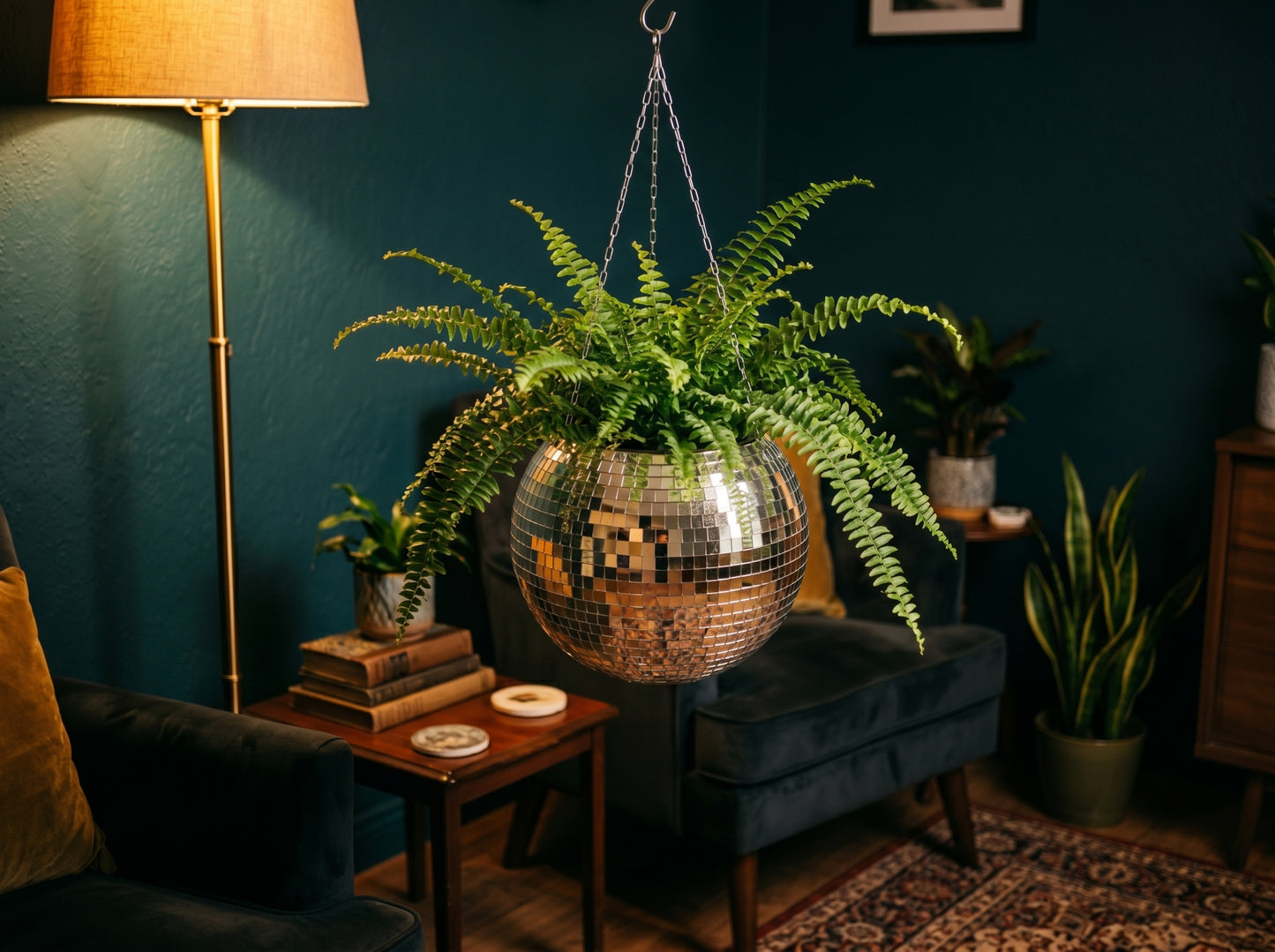 Disco Ball Hanging Flower Vase – Boho Wall Decor