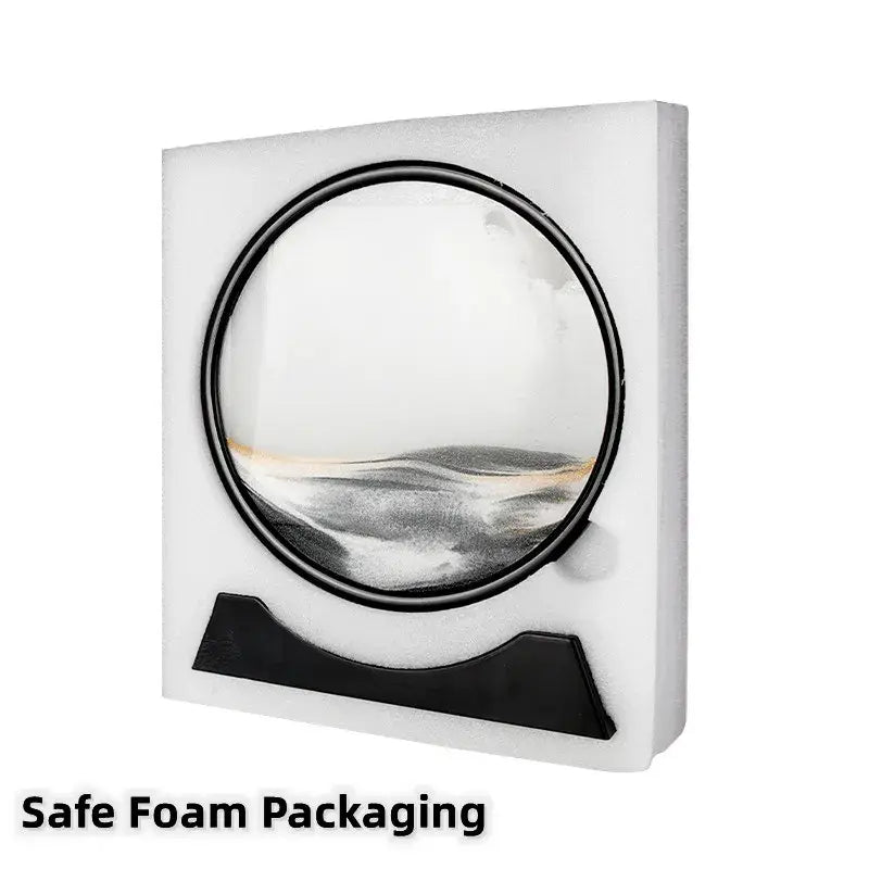 Round 3D Moving Sand Art – Circular Zen Desk Decor