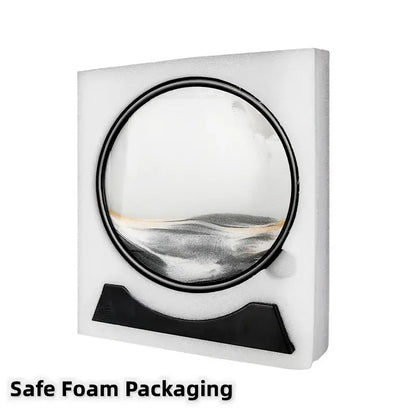 Round 3D Moving Sand Art – Circular Zen Desk Decor