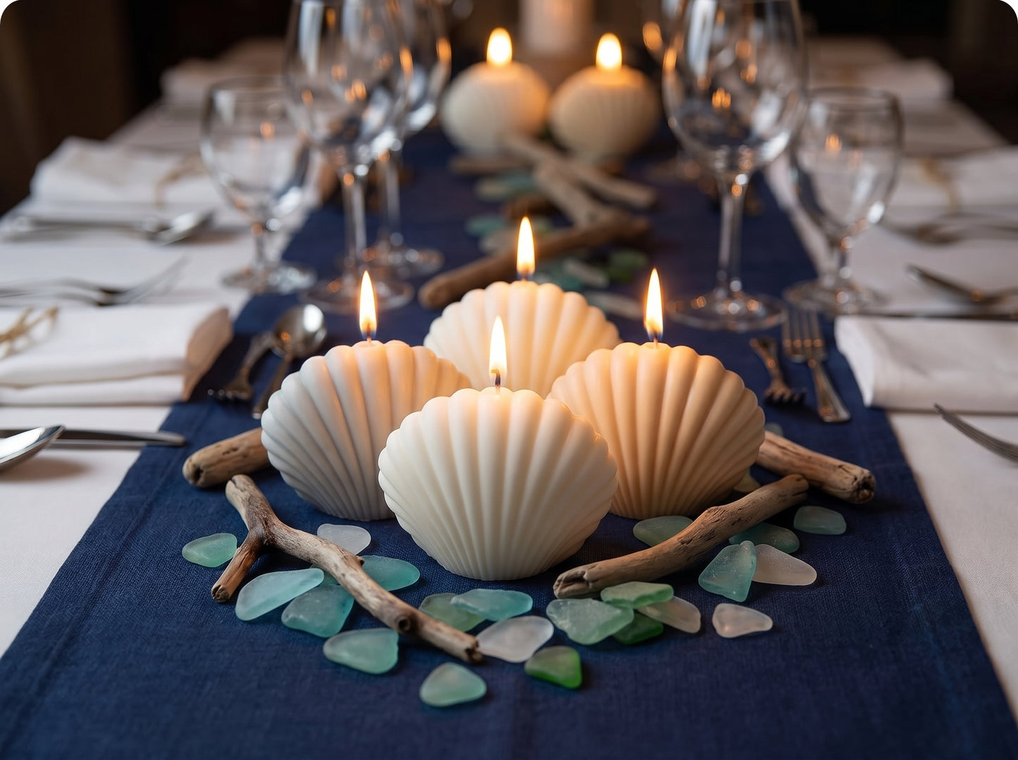 Seashell Candle – Decorative Coastal Home Decor & Gift Idea