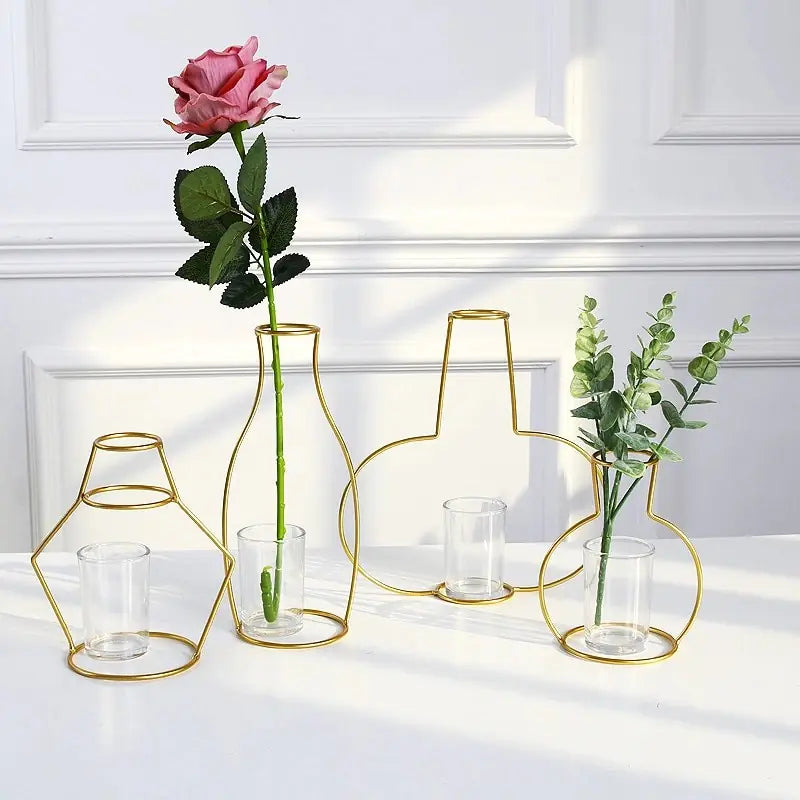Nordic Iron Flower Vase – Minimalist Metal Vase Decor