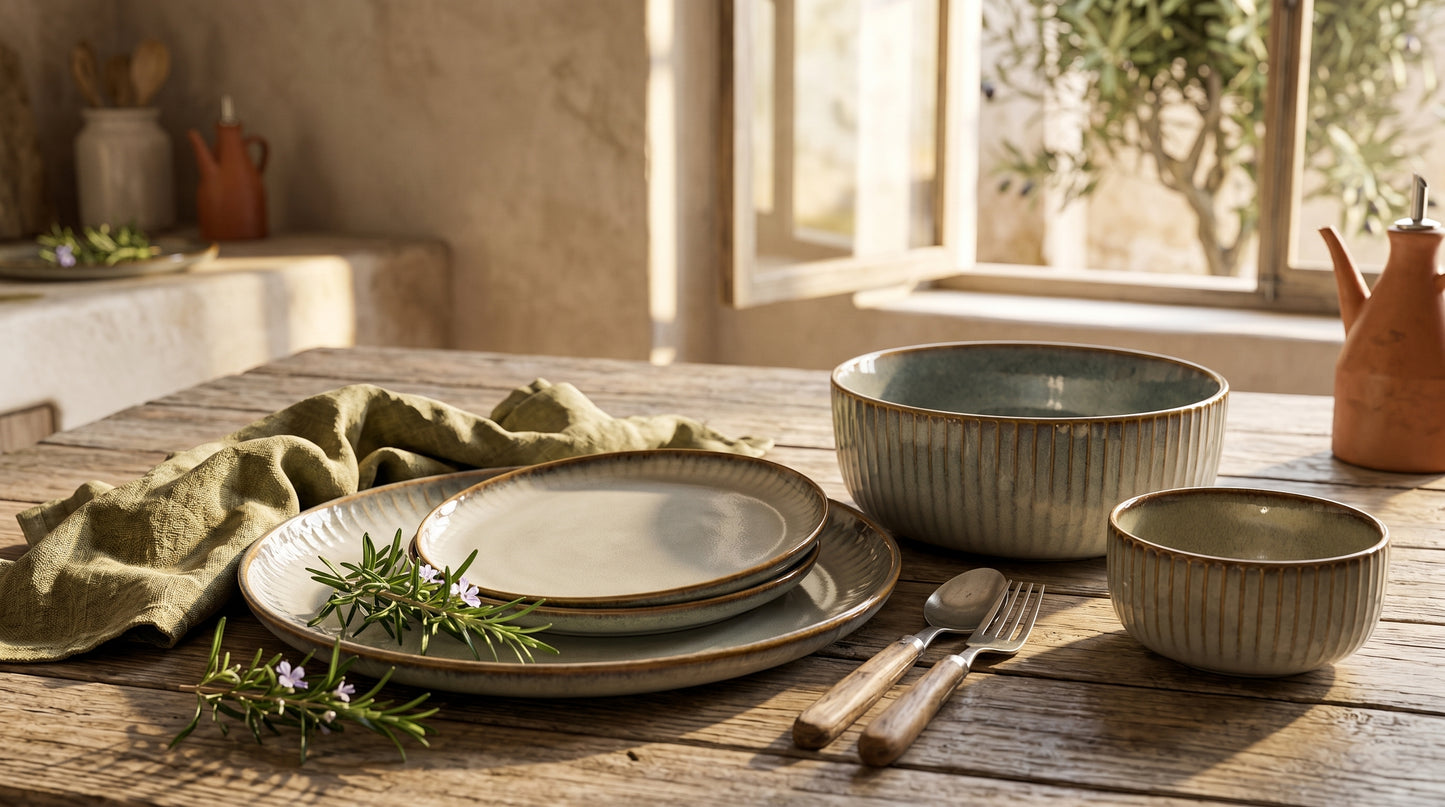 Japanese Ceramic Plates & Rice Bowl Set – Asian Tableware