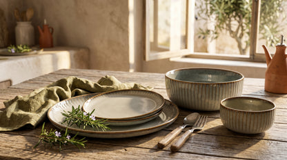 Japanese Ceramic Plates & Rice Bowl Set – Asian Tableware