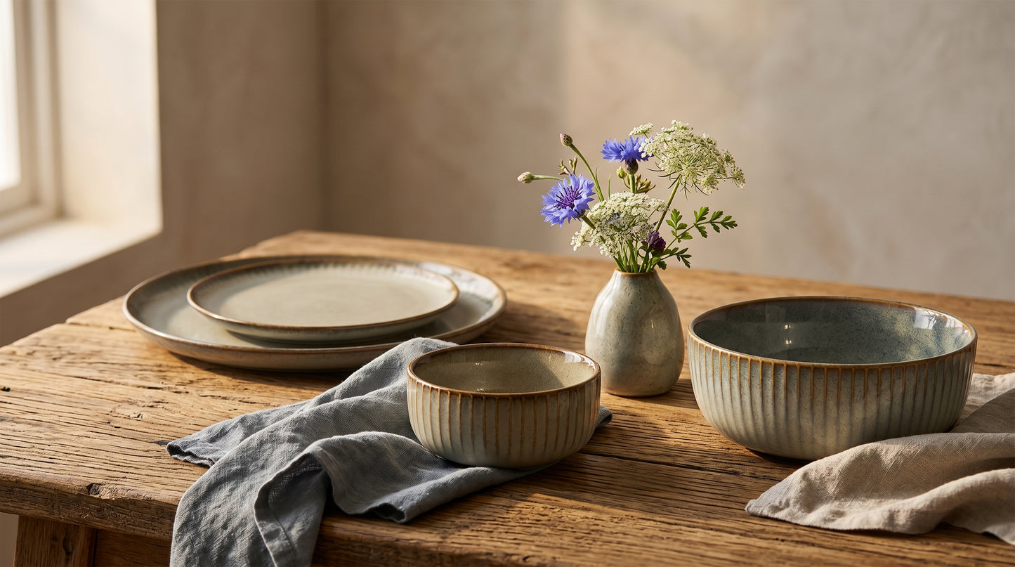 Japanese Ceramic Plates & Rice Bowl Set – Asian Tableware