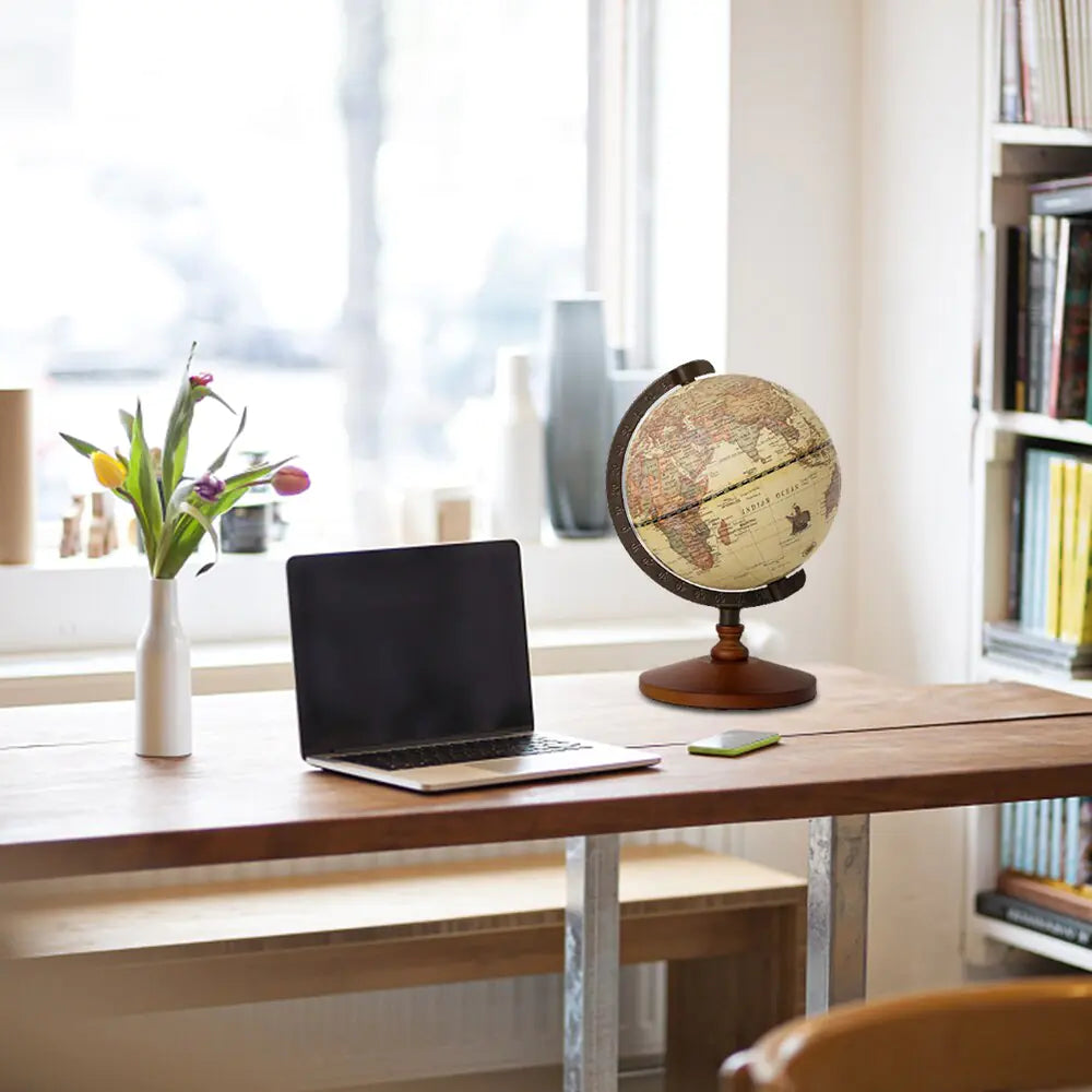 Vintage World Globe – Decorative Desk Map for Office & Home