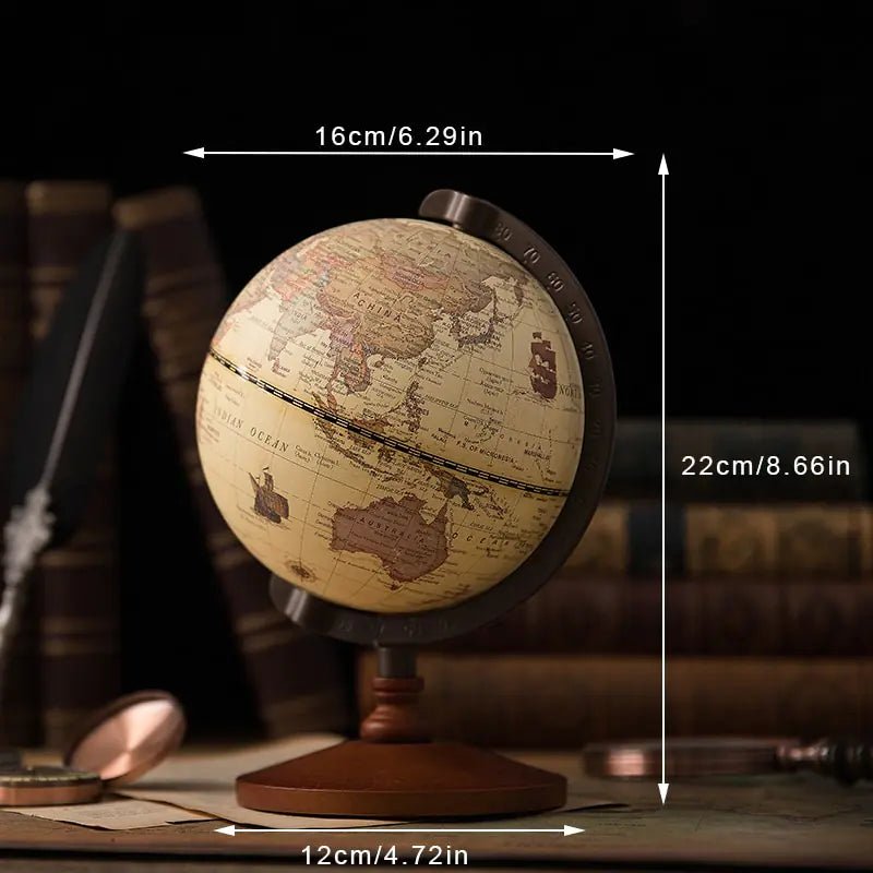 Vintage World Globe – Decorative Desk Map for Office & Home