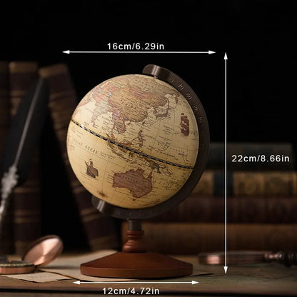 Vintage World Globe – Decorative Desk Map for Office & Home