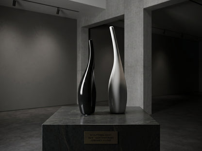 Gold-Plated Nordic Ceramic Vase – Luxury Modern Home Decor