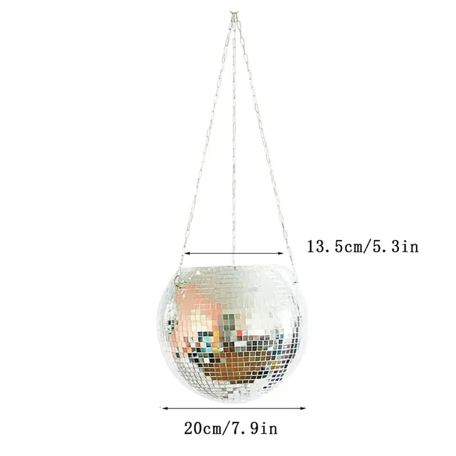 Disco Ball Hanging Flower Vase – Boho Wall Decor