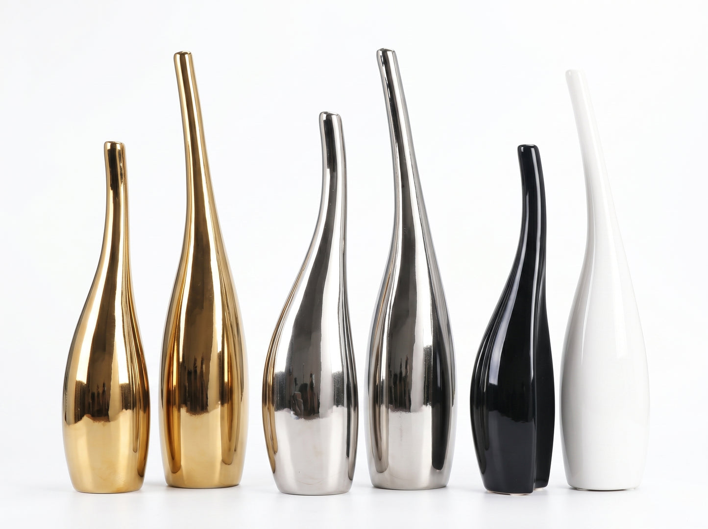 Gold-Plated Nordic Ceramic Vase – Luxury Modern Home Decor
