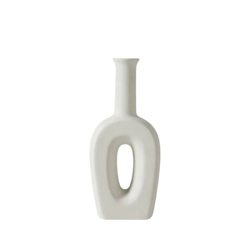 Nordic Ceramic Vase – Modern Decorative Vase for Living Room