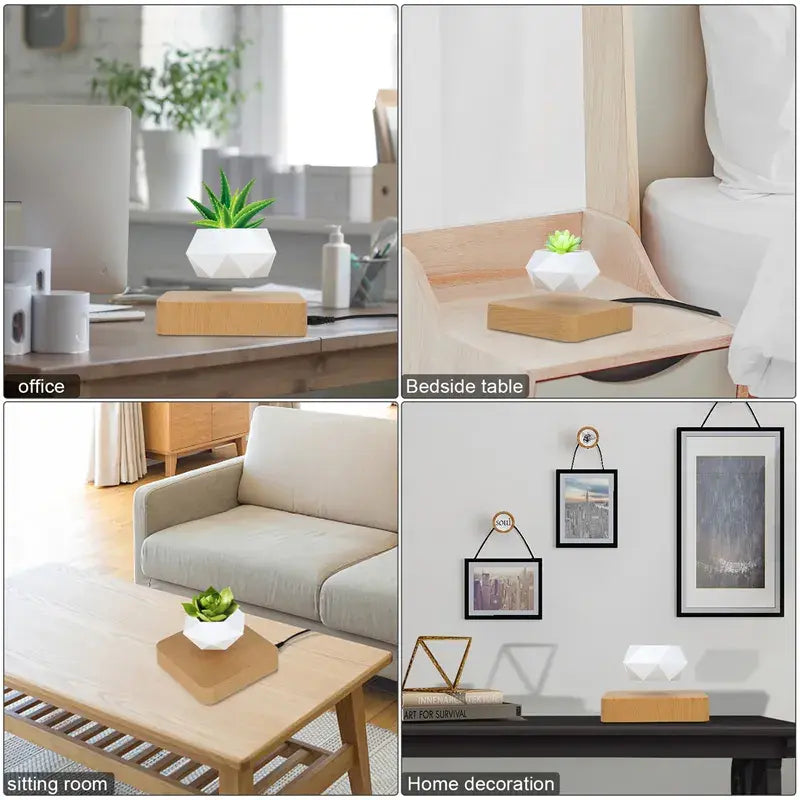 Levitating Plant Pot – Magnetic Floating Planter for Desk Decor