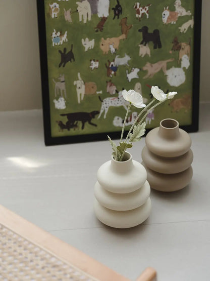 Large Donut Ceramic Floor Vase – Statement Living Room Decor