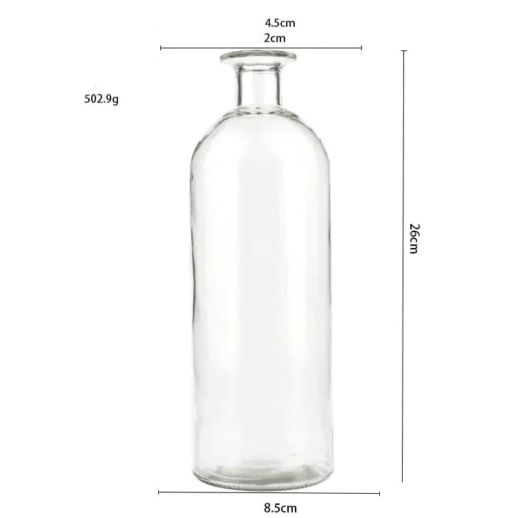 Nordic Glass Flower Vase – Clear Tabletop Decor for Dining