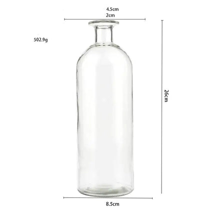 Nordic Glass Flower Vase – Clear Tabletop Decor for Dining