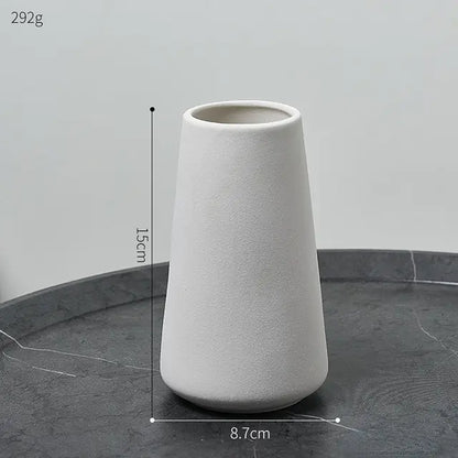 White Ceramic Bud Vase Set – Minimalist Japandi Tabletop Decor