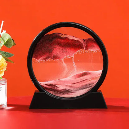 Round 3D Moving Sand Art – Circular Zen Desk Decor