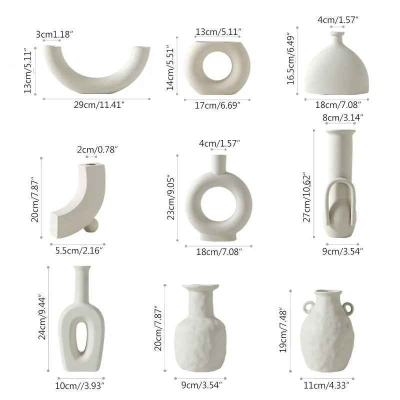 Nordic Ceramic Vase – Modern Decorative Vase for Living Room