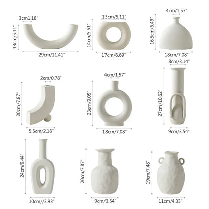 Nordic Ceramic Vase – Modern Decorative Vase for Living Room