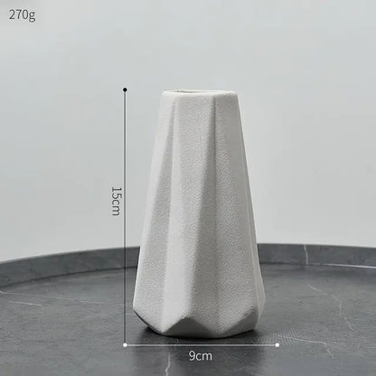 White Ceramic Bud Vase Set – Minimalist Japandi Tabletop Decor