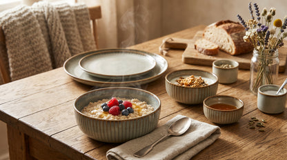 Japanese Ceramic Plates & Rice Bowl Set – Asian Tableware