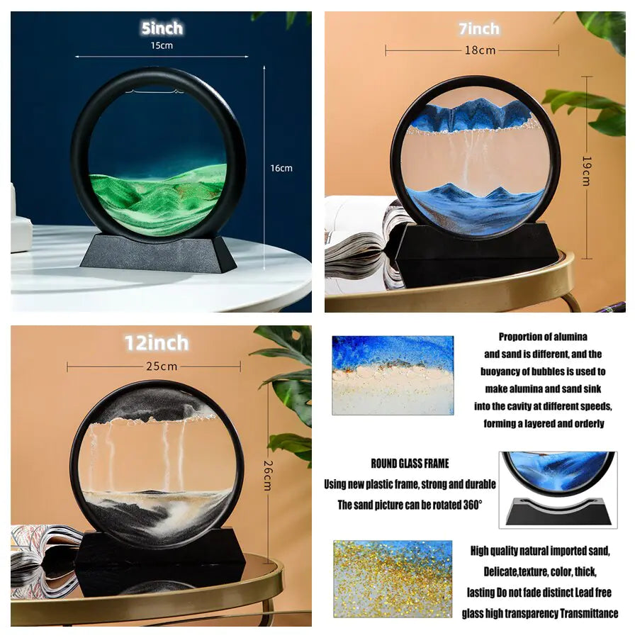 3D Moving Sand Art Picture – Relaxing Desk Decor