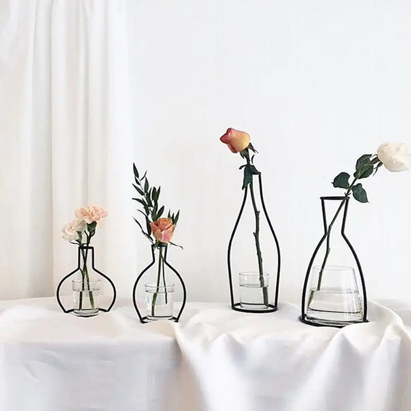 Nordic Iron Flower Vase – Minimalist Metal Vase Decor