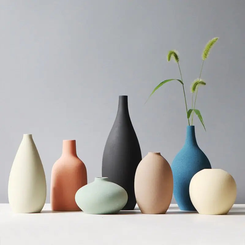 Nordic Ceramic Vase Set – Minimalist Home Decor Pieces