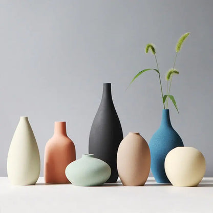Nordic Ceramic Vase Set – Minimalist Home Decor Pieces
