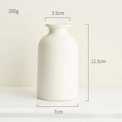 White Ceramic Bud Vase Set – Minimalist Japandi Tabletop Decor