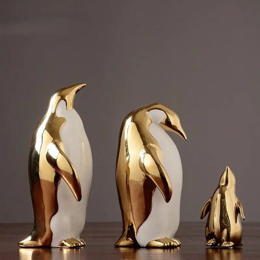 Penguin Ceramic Figurine – Cute Decorative Shelf Ornament