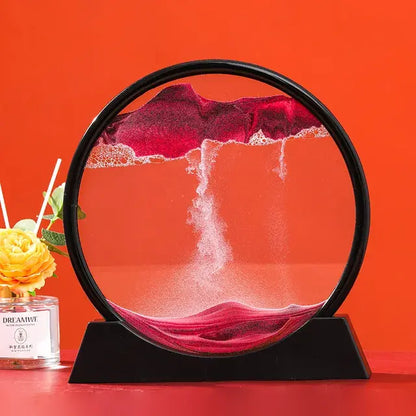 Round 3D Moving Sand Art – Circular Zen Desk Decor