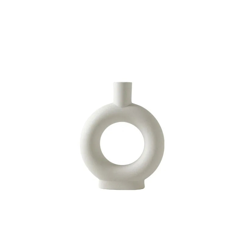 Nordic Ceramic Vase – Modern Decorative Vase for Living Room