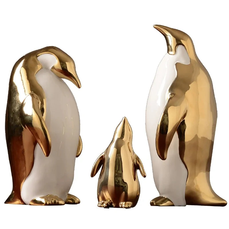 Penguin Ceramic Figurine – Cute Decorative Shelf Ornament