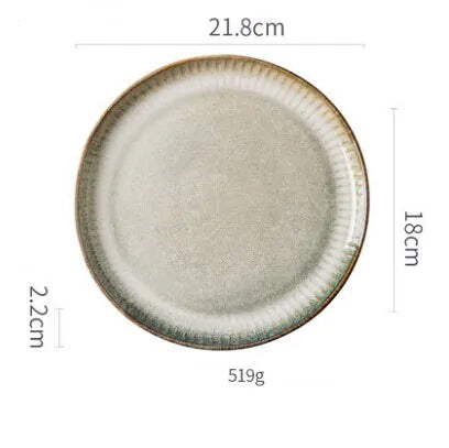 Japanese Ceramic Plates & Rice Bowl Set – Asian Tableware